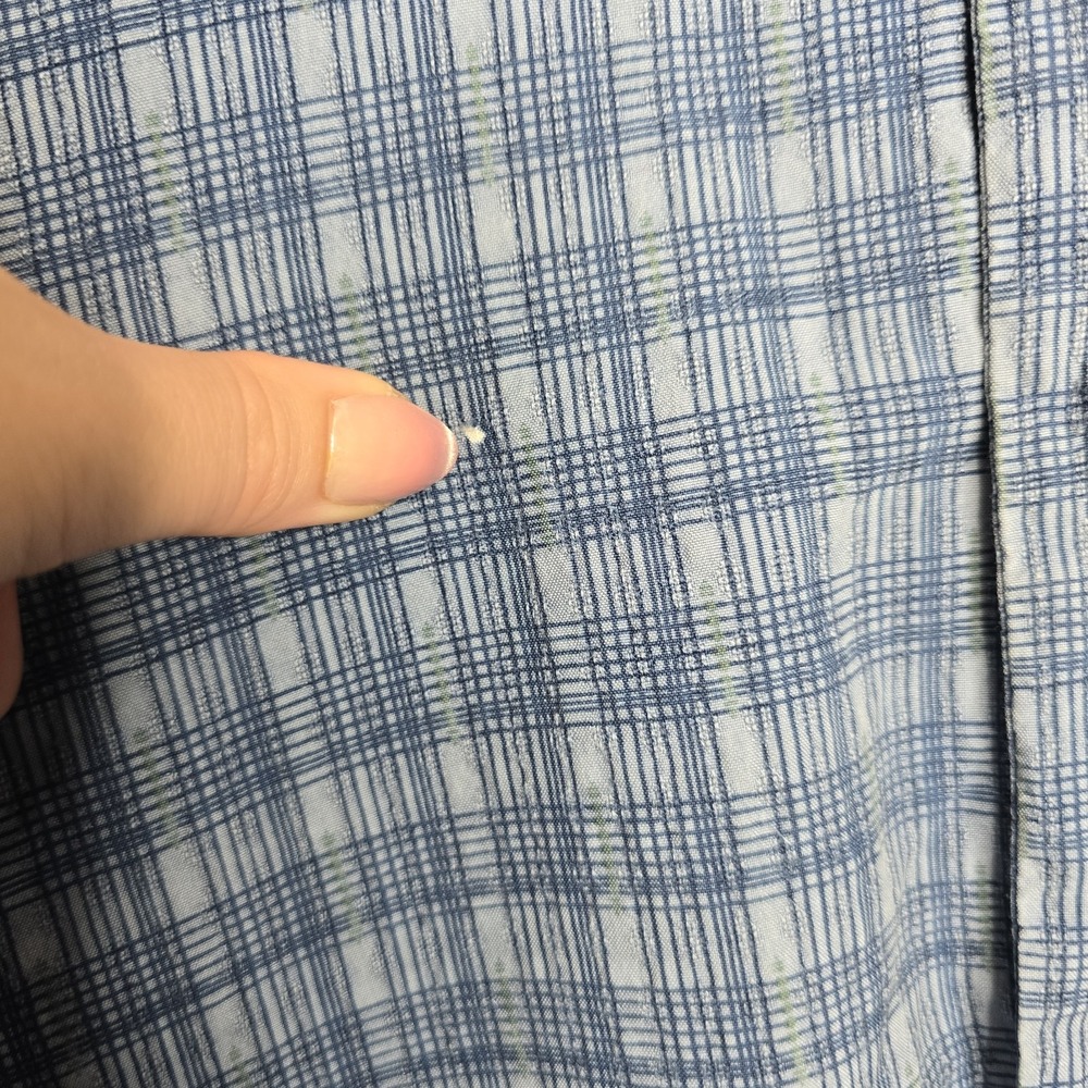 Tommy Bahama Mens Blue 100% Silk Geometric Short Sleeve Button Down Shirt XLarge - Picture 7 of 14